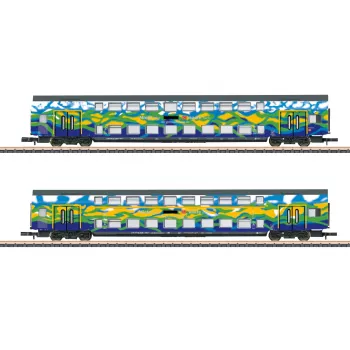 Märklin 87306 Z emeletes kocsi-készlet Touristik 1 a DB AG-tól - 2 emeletes köztes kocsi