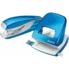 LEITZ Nexxt WOW Stapler and Hole Punch Set, Metallic Blue 5095-10-36