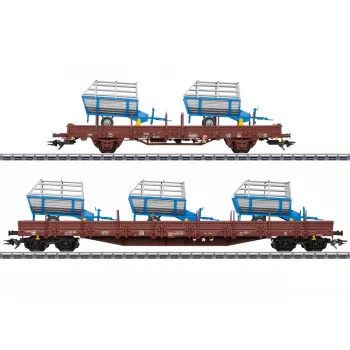 Märklin 46407 teherkocsi-készlet rakodólapos kocsik DB AG VI. korszak (2 kocsi, farakomány, H0)