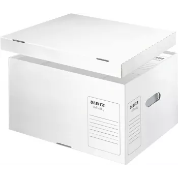 Leitz 61040000 Infinity irattároló konténer, fehér, 10 darabos csomag, A4/Folio, egymásra rakható, újrahasznosított karton