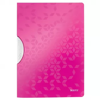LEITZ WOW ColorClip iratbefogó A4 rózsaszín metál 3D dombornyomott felülettel, világosszürke belsővel, 1 darab 4185-00-23