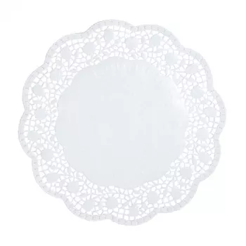 PAPSTAR kerek tortacsipke, 30 cm, fehér, 100 darab (12263)