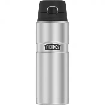 THERMOS Stainless King Bottle, 0,7 l rozsdamentes acél hőszigetelt ivópalack Safety Lock, Push Button és Safe Flow Lid fedéllel
