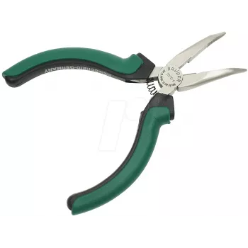BRÜDER MANNESMANN GREEN LINE elektronikai hajlított csípőfogó 125 mm, szerszámacél, zöld/ezüst/fekete M 1070-5