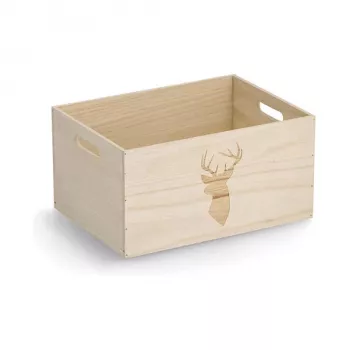 Zeller Hirsch tárolódoboz természetes 35 x 25 x 18 cm 15222