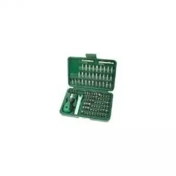 BRÜDER MANNESMANN 99 részes biztonsági bitkészlet, 95 króm-vanádium bit, 1/4 inch hatszögletű, mágneses tartó, rendezőtok 29899