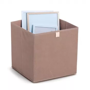 Zeller Mocca kocka tárolódoboz 32 x 32 x 32 cm fedéllel és fogantyúval 14541