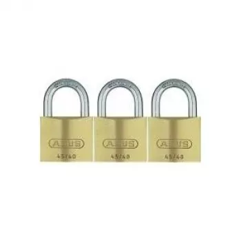 ABUS 82 sorozat sárgaréz lakat készlet, azonos zárású, 45 mm ház, 3 darabos csomag 11825 8
