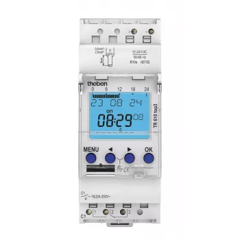 THEBEN TR 610 top3 12-24V digitális heti időkapcsoló, 1 csatornás, DIN-sín, 16 A 6104130