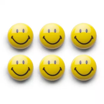 Zeller Smiley mágneskészlet 6 darab 3 cm sárga 11204
