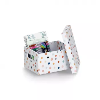 Zeller Dots tárolódoboz fehér pöttyökkel 18,0 cm x 25,0 cm 14474
