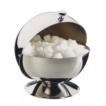 APS cukortartó guruló fedéllel, rozsdamentes acélból átmérő: 135 mm, magasság: 150 mm, krómfogantyúval, - 1 darab (33)