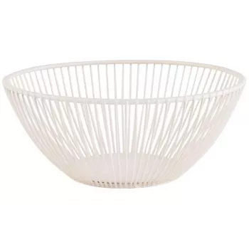 APS SVART kerek kenyér- és gyümölcskosár, 200 mm, fehér fém 30426
