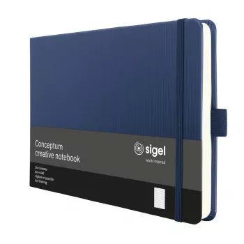 SIGEL Conceptum jegyzetfüzet A5 fekvő formátum pöttyös raszter sötétkék keménytáblás 132 oldal CO207