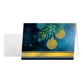 Sigel DS065 Golden Glitter Christmas Cards with Envelopes, DIN A6, 10 pcs