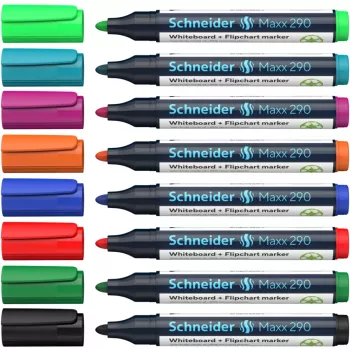 Schneider Maxx 290 tábla- és flipchart-marker 8 darabos készlet, különböző színek, kerek hegy 2,0-3,0 mm 129098