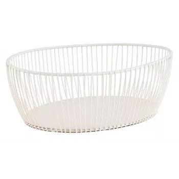 APS SVART ovális kenyér- és gyümölcstál, fehér, 240 x 190 x 80 mm, fém, mosogatógépben nem mosható 30428