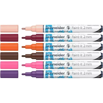 Schneider Paint-It 310 V3 akrilmarker készlet, különböző színek, 2,0 mm, 6 darab 120197