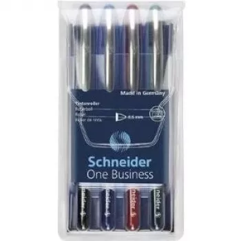 Schneider Edding One Business Stick golyóstoll, fekete/kék/zöld/piros, 4 darabos csomag 183094