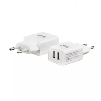 E+P AC102 USB fali töltő 2 portos 2,4A 12W fehér
