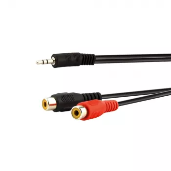 E+P 3,5mm jack 2 RCA aljzatra audio adapterkábel 0,2m fekete 463450
