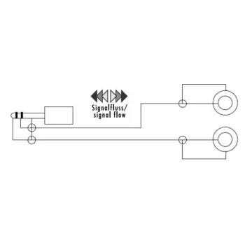E+P 3,5mm jack 2 RCA aljzatra audio adapterkábel 0,2m fekete 463450