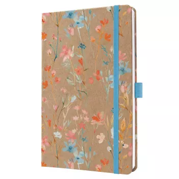 SIGEL Jolie 2027 heti tervező A5 kék Floral Serenity keménytáblás gumihevederrel, tolltartó hurokkal, olvasószalaggal, belső zsebbel, 144 oldal, 80 g/m² papír, lekerekített sarkok, többnyelvű 7J807