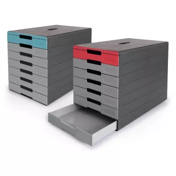 DURABLE IDEALBOX PLUS fiókos doboz, 7 fiók, DIN A4, szürke/kék, polisztirol 776306