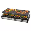 Clatronic RG 3757 raclette-grill, téglalap alakú, bordázott grillezőlap 42x21 cm, 8 raclette-serpenyő, 1400 W, rozsdamentes acél/műanyag 263946
