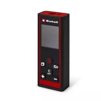 Einhell TC-LD 60 R lézeres távolságmérő 60 m hatótávolság, terület, térfogat, Pythagoras, IP54, megvilágított LCD, Soft Grip, táskával és elemekkel 2270082