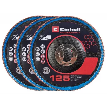 Einhell sarokcsiszoló tartozék 3x 125 mm domború lamellás csiszolótárcsa P60 cirkóniumkorund 4440020