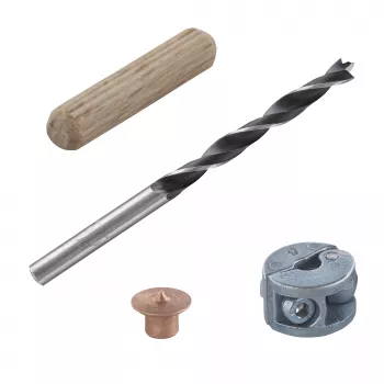 Wolfcraft 2916000 Beech Wood Dowel Set 6 mm, 50 Fluted Dowels + 4 Steel Dowel Markers