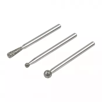 Wolfcraft 5988000 gyémánt csiszolószár-készlet, gömb és kúp, 3 részes