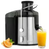 Clatronic AE 3666 centrifugális gyümölcscentrifuga – fekete/rozsdamentes acél, 400 W, 1,5 L gyümölcshulladék-tartály, 2 sebesség 263804