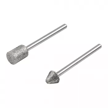 Wolfcraft 5989000 gyémánt köszörűszár-készlet, hengeres és hegyes kúpos, 2 részes