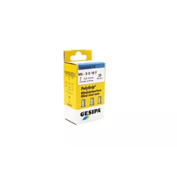 GESIPA PolyGrip® vaknitszelep-anya M6 nemesacél A2, 9x18mm, 25 darab 1464838