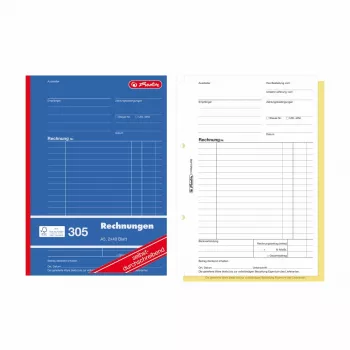 Herlitz számlaűrlap-könyv A5 2 részes önátíró, 4 darabos csomag 300003799