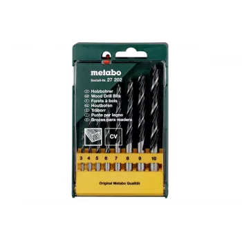 Metabo 627202000 fa spirálfúró-készlet, 8 részes, 3-10 mm, HSS, központosító hegy, műanyag tok
