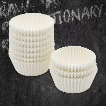 FACKELMANN 21615 muffin- és cupcake-forma, zsírálló sütőpapír, fehér, 5,0 cm átmérő, 250 darab