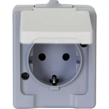 HEINRICH KOPP fali Schuko dugaszolóaljzat 16A 250V IP44 szürke/fehér 100648007