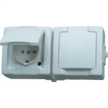 HEINRICH KOPP Schuko dugaszolóaljzat billenőfedéllel, fali, IP44, szürke 137002003