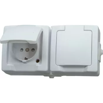 HEINRICH KOPP Schuko dugaszolóaljzat billenőfedéllel, fali, IP44, szürke 137002003