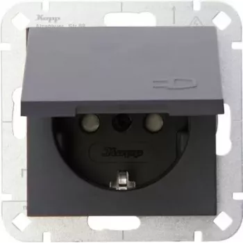 HEINRICH KOPP HK 07 süllyesztett Schuko aljzat billenőfedéllel, antracit 940115001