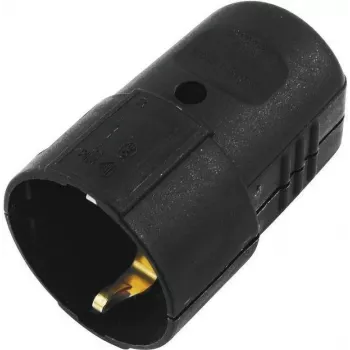 ACCESSORY Schuko csatlakozó műanyag fekete (3023620A) - Schuko csatlakozó, IP44, 16A, fekete