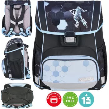 Herlitz Loop iskolatáska 6-9 éveseknek Cyber Soccer Robot mintával