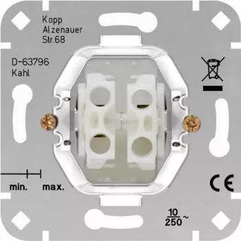 HEINRICH KOPP Serie nyomógomb-betét, süllyesztett, 250V, 10AX, IP20, fedél nélkül 504000009