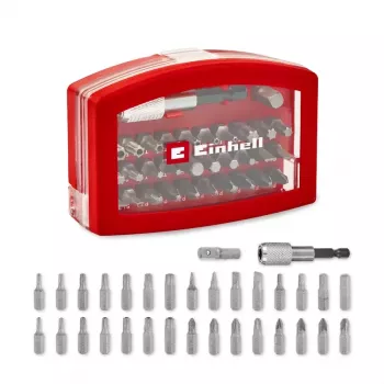 Einhell BELT CLIP 118495 32 részes csavarhúzó-bit készlet Phillips-, PoziDriv-, lapos-, Torx- és manipulációbiztos Torx bitekkel, tárolótokkal és övcsipesszel