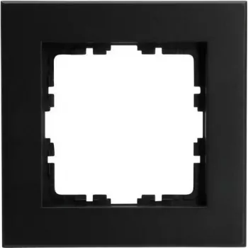 HEINRICH KOPP fedélkeret 1-es HK07 PURE fekete matt (86 x 86 x 9,5 mm, IP20, szorítós rögzítés) 406850007