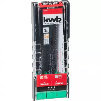 kwb 109183 szablyafűrészlap-készlet, 3 részes, fa és fém