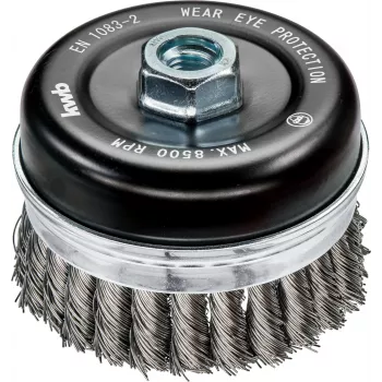 KWB AGGRESSO-FLEX® csészefejű kefe, font, hullámos HSS acélhuzal, 75 mm, M14 menet, sarokcsiszolóhoz, 1 darab (719226)